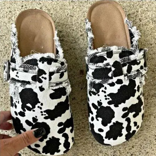 Flat Heel Round Toe Canvas Loafer Women's Vintage Clogs One Stop Shop