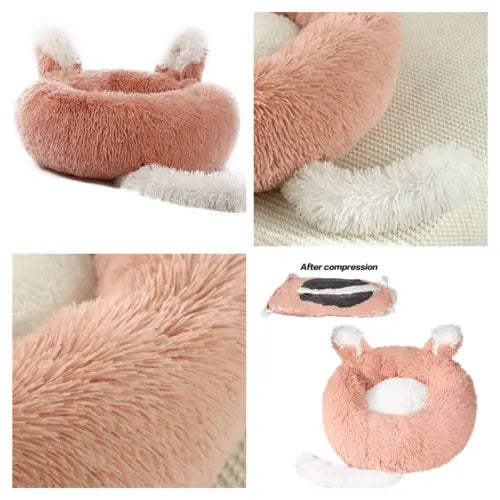 Fast Shipping Plush Pet Bed with Ears and Tail for Cats and Small Dogs One Stop Shop