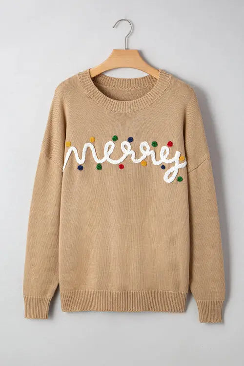 Christmas Merry Dot Dolman Sleeve Sweater One Stop Shop