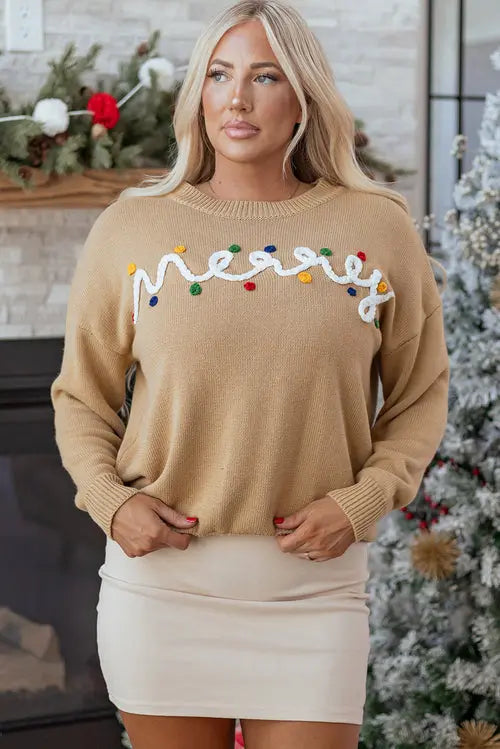 Christmas Merry Dot Dolman Sleeve Sweater One Stop Shop